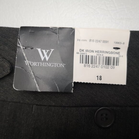 NWT Worthington Ladies Size 18 Dark Grey Modern Fit Straight Legs Crop Pants - Picture 7 of 15